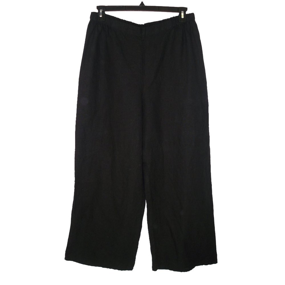 NWT FLAX Simple Pant Wide Leg Linen Black